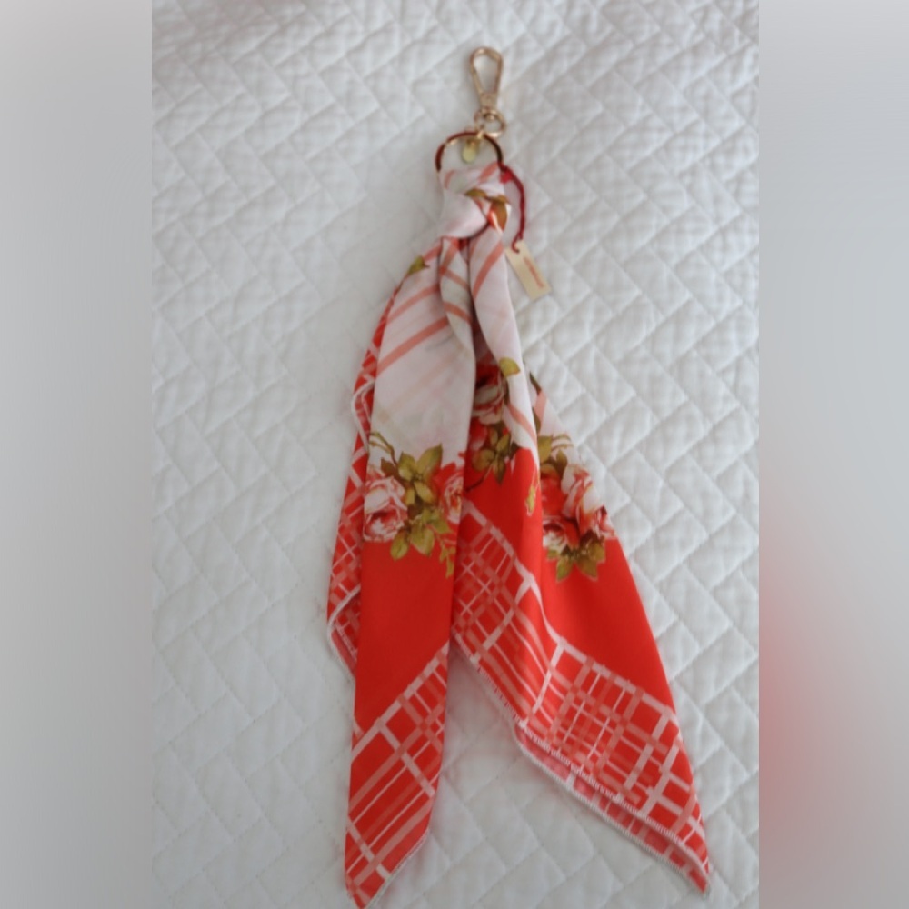 JOHNNY WAS Keychain Zoila Bandana Silk Scarf Handkerchief NWT Boho Bag Charm - Picture 2 of 3
